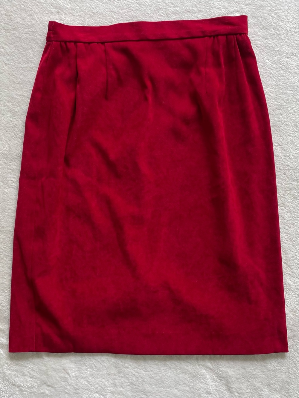 Vintage Jessica Howard Velvet Red Pencil Skirt size 8